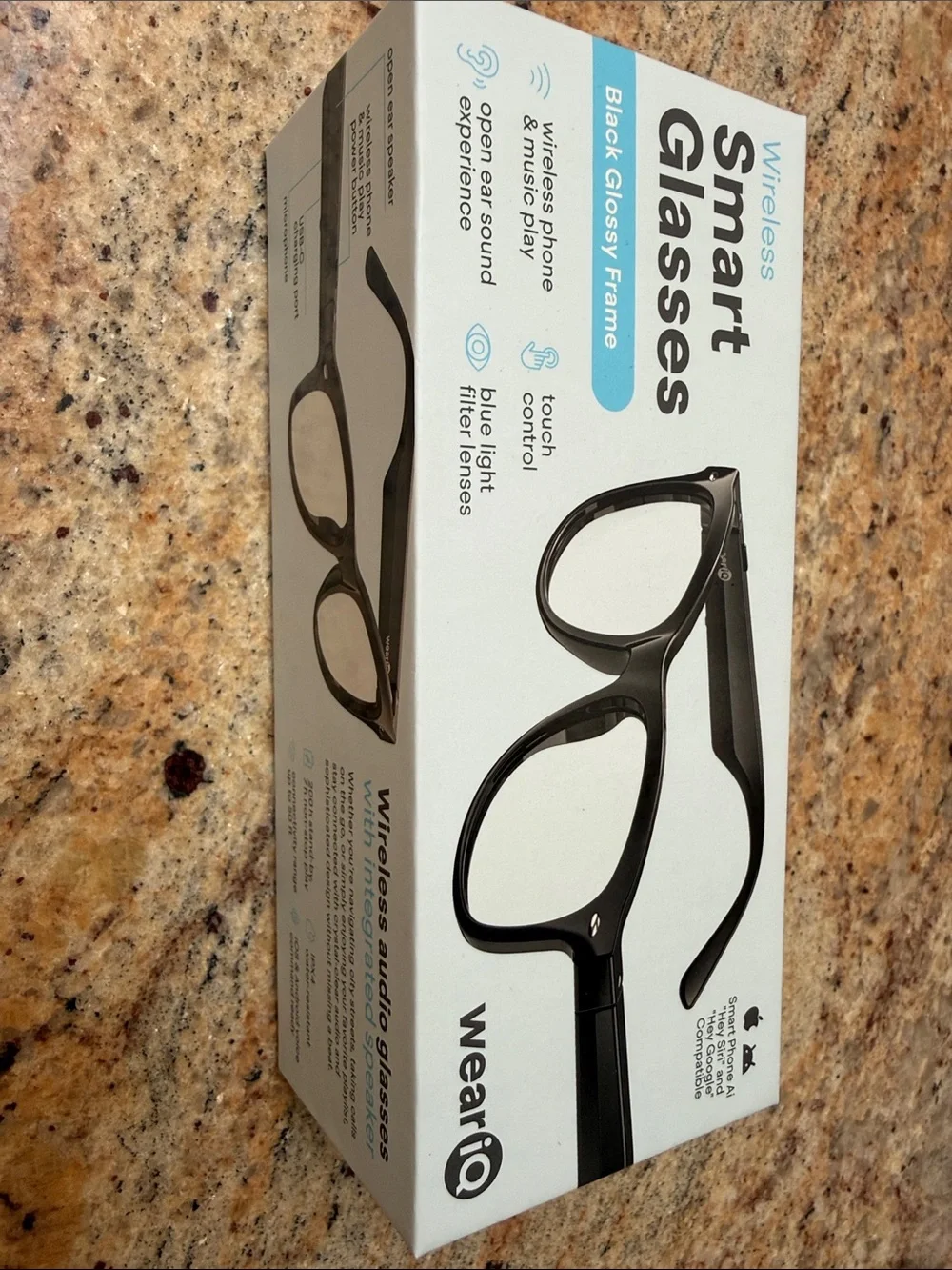 NEW BOX Wireless Smart Glasses - Black Glossy Frame